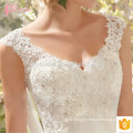 Sexy spaghetti strap slim fit short chapel train lace applique ball gown alibaba wedding dress